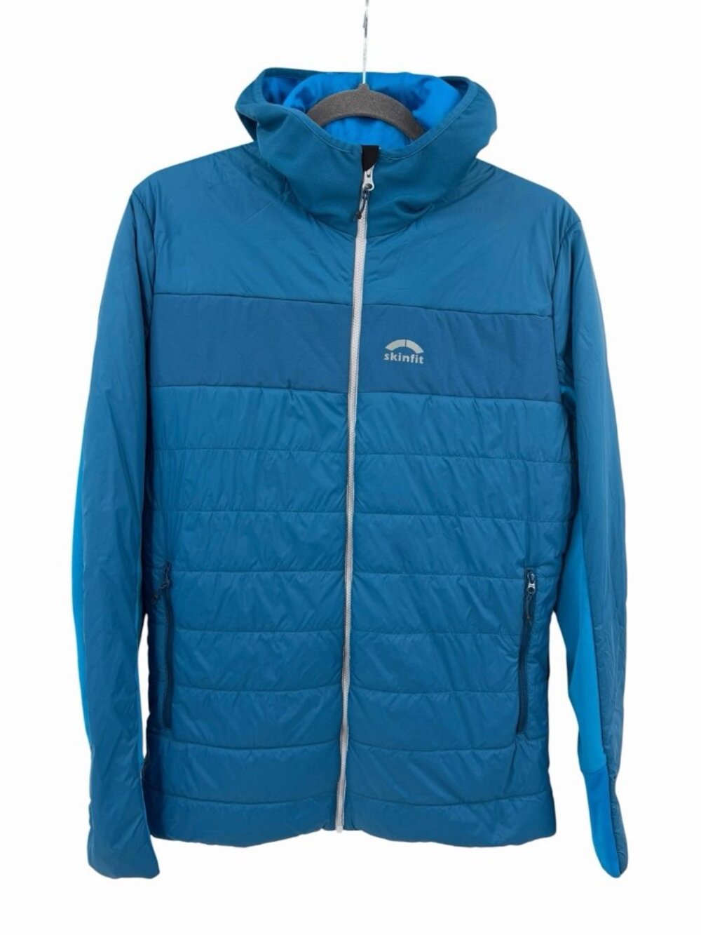 SKINFIT Men's Blue Hooded Caldo Lightweight Puffer Jacket Medium